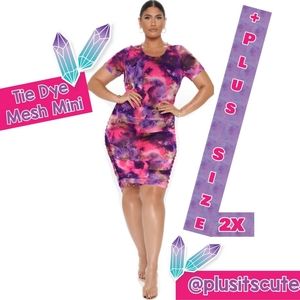 ➕ TIE DYE MESH MINI DRESS 2X